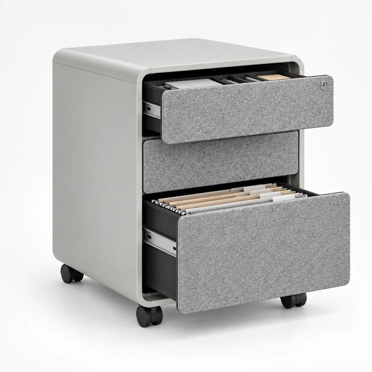 Novacrest Focus Frame Quiet Mobile Pedestal Soft Grey 03 Feature