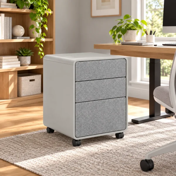 Novacrest Focus Frame Quiet Mobile Pedestal Soft Grey 04 Room