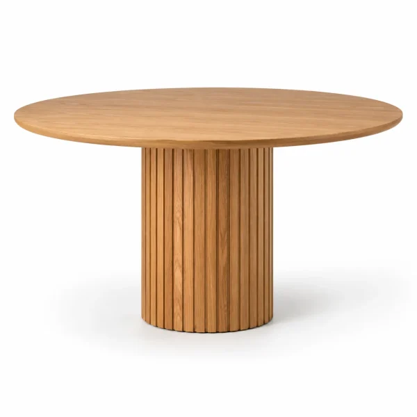 Novacrest Hearth Grain Gather Round Dining Table Honey Oak 01 White