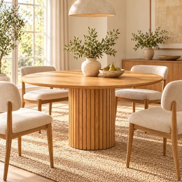 Novacrest Hearth Grain Gather Round Dining Table Honey Oak 04 Room