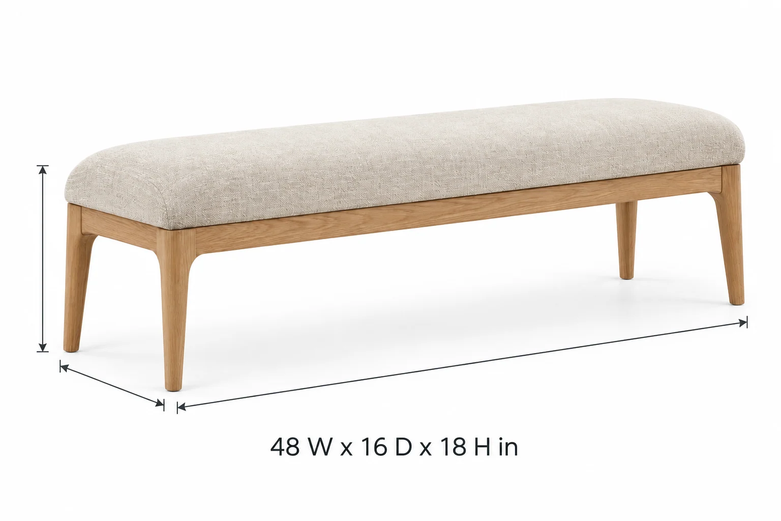 Novacrest Hearth Grain Long Grain Dining Bench Oatmeal And Natural Oak 02 Size