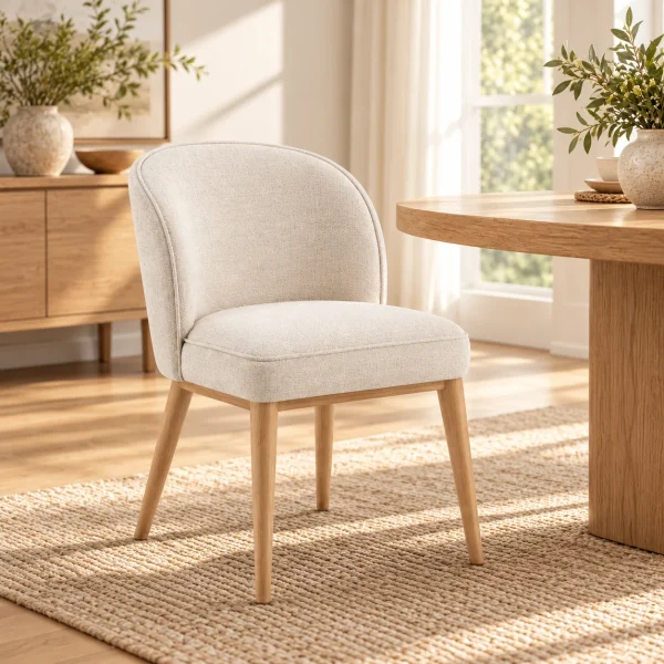 Novacrest Hearth Grain Taper Upholstered Chair Cream 04 Room
