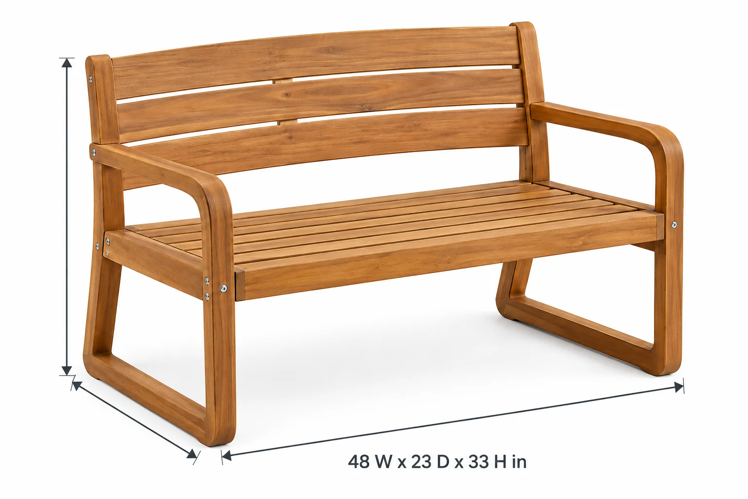 Novacrest Open Air Daily Harbour Outdoor Bench Natural Acacia 02 Size