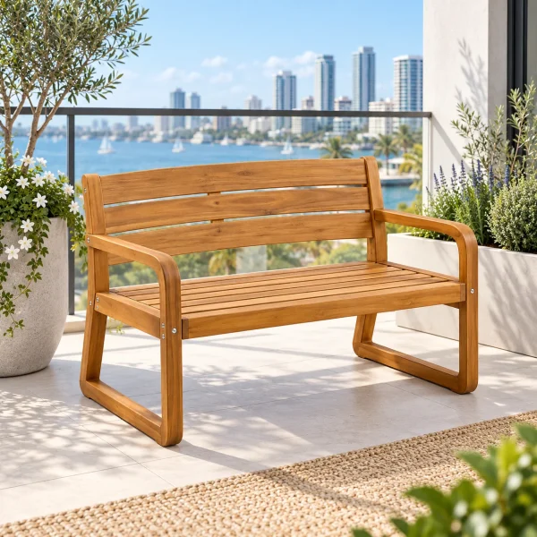 Novacrest Open Air Daily Harbour Outdoor Bench Natural Acacia 04 Room