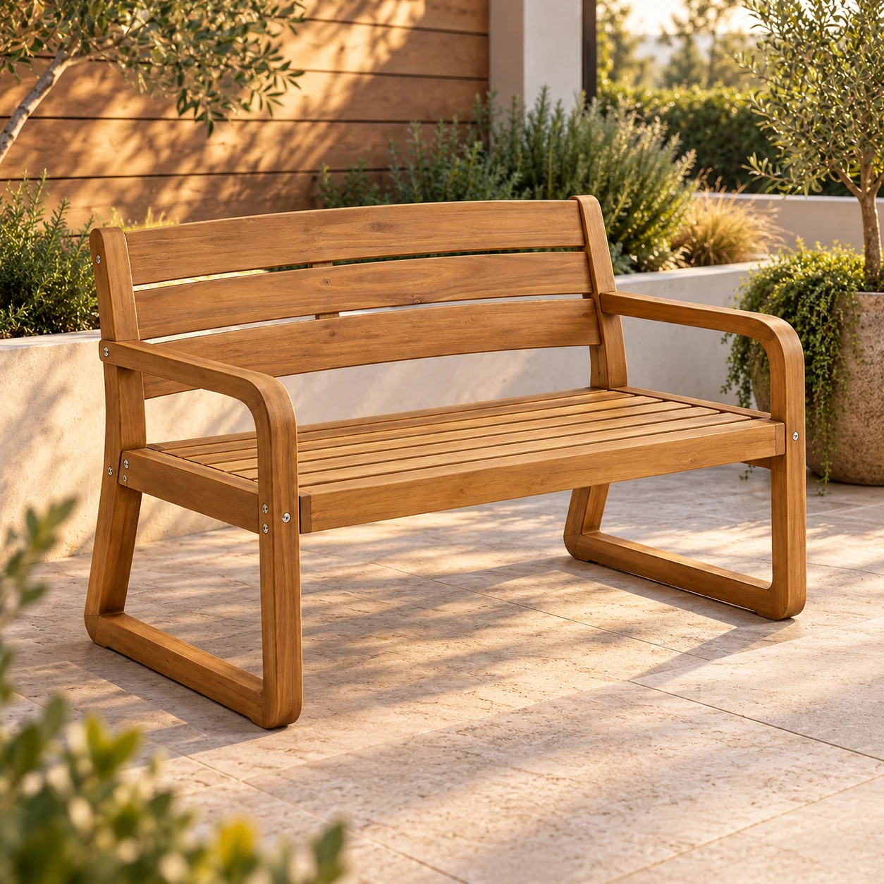 Novacrest Open Air Daily Harbour Outdoor Bench Natural Acacia 05 Room