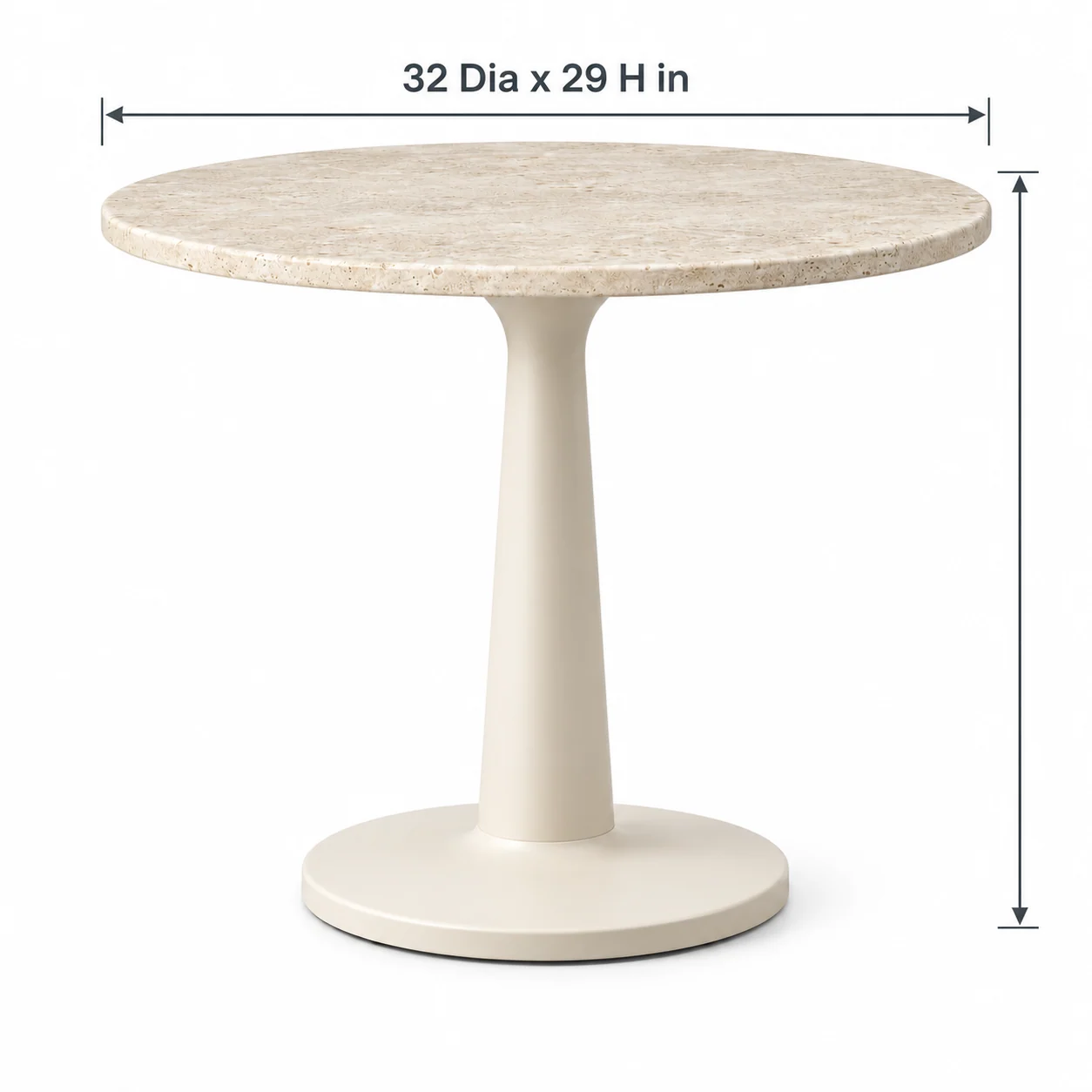 Novacrest Open Air Daily Terrace Bistro Table Ivory Stone 02 Size