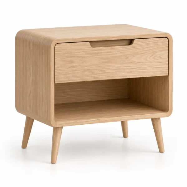 Novacrest Quiet Layer Drift Nightstand Natural Ash 01 White