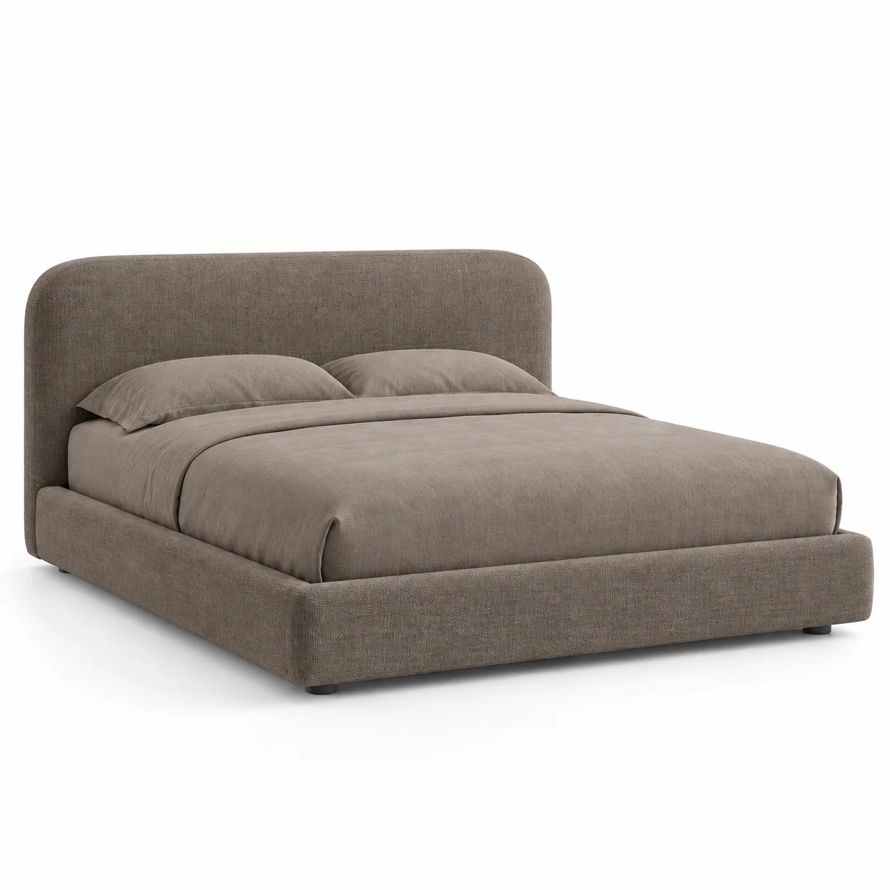 Novacrest Quiet Layer Halo Platform Bed Deep Taupe 06 White