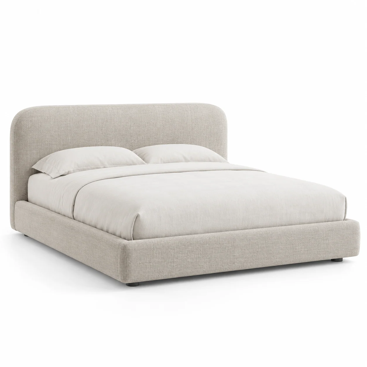 Novacrest Quiet Layer Halo Platform Bed Oatmeal 01 White