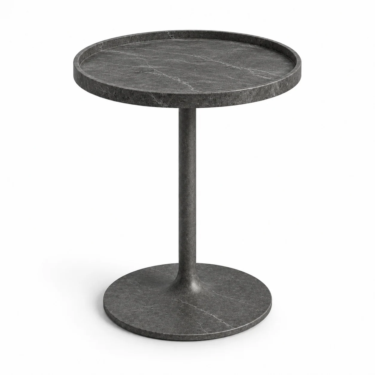 Novacrest Quiet Layer Stone Tray Side Table Graphite Stone 06 White