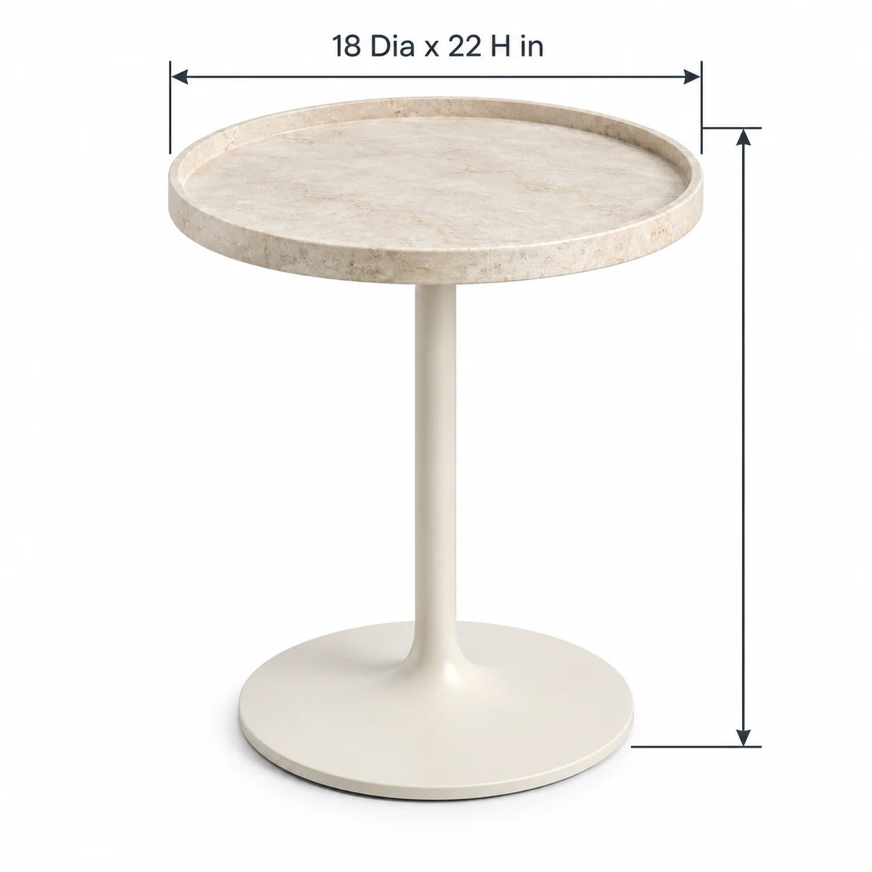 Novacrest Quiet Layer Stone Tray Side Table Ivory Stone 02 Size