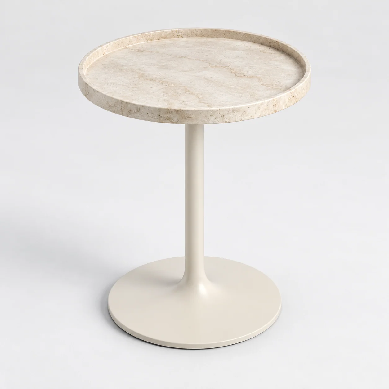 Novacrest Quiet Layer Stone Tray Side Table Ivory Stone 03 Feature