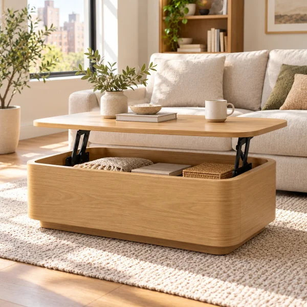 Novacrest Urban Nest Arc Lift Coffee Table Natural Oak 04 Room