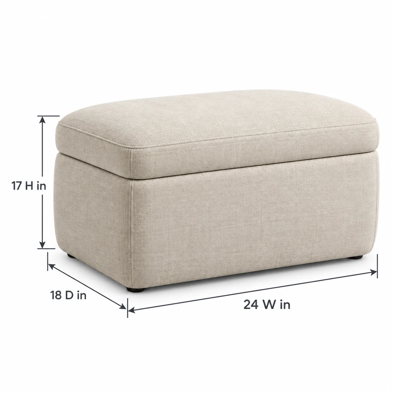 Novacrest Urban Nest Cove Storage Ottoman Oatmeal 02 Size