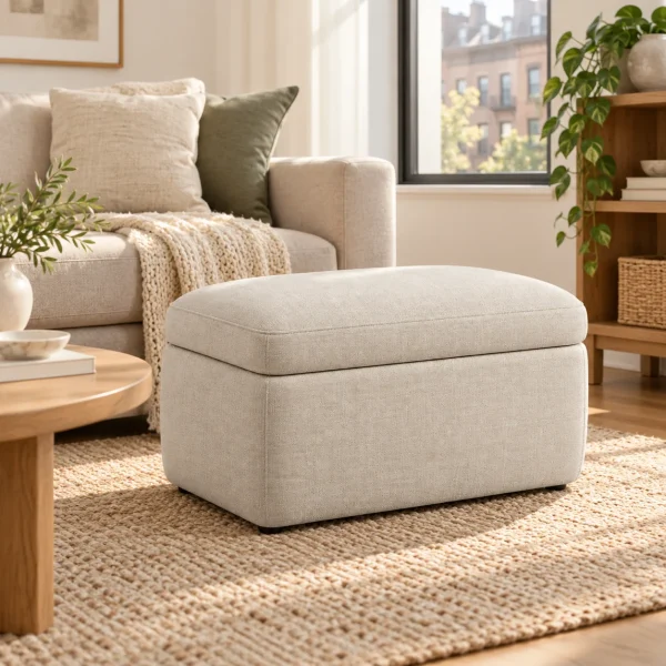 Novacrest Urban Nest Cove Storage Ottoman Oatmeal 04 Room