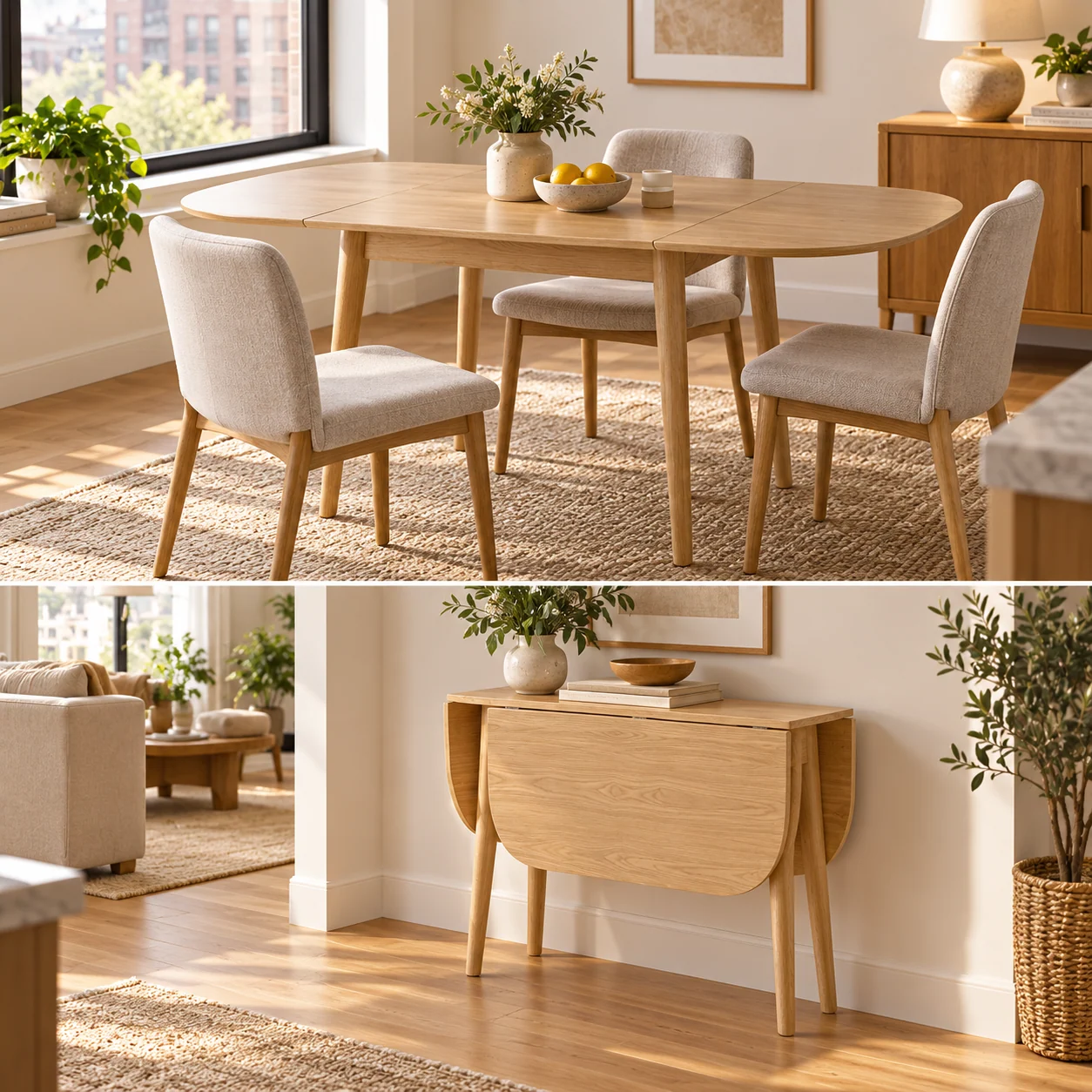 Novacrest Urban Nest Foldline Dining Table Natural Ash 04 Room