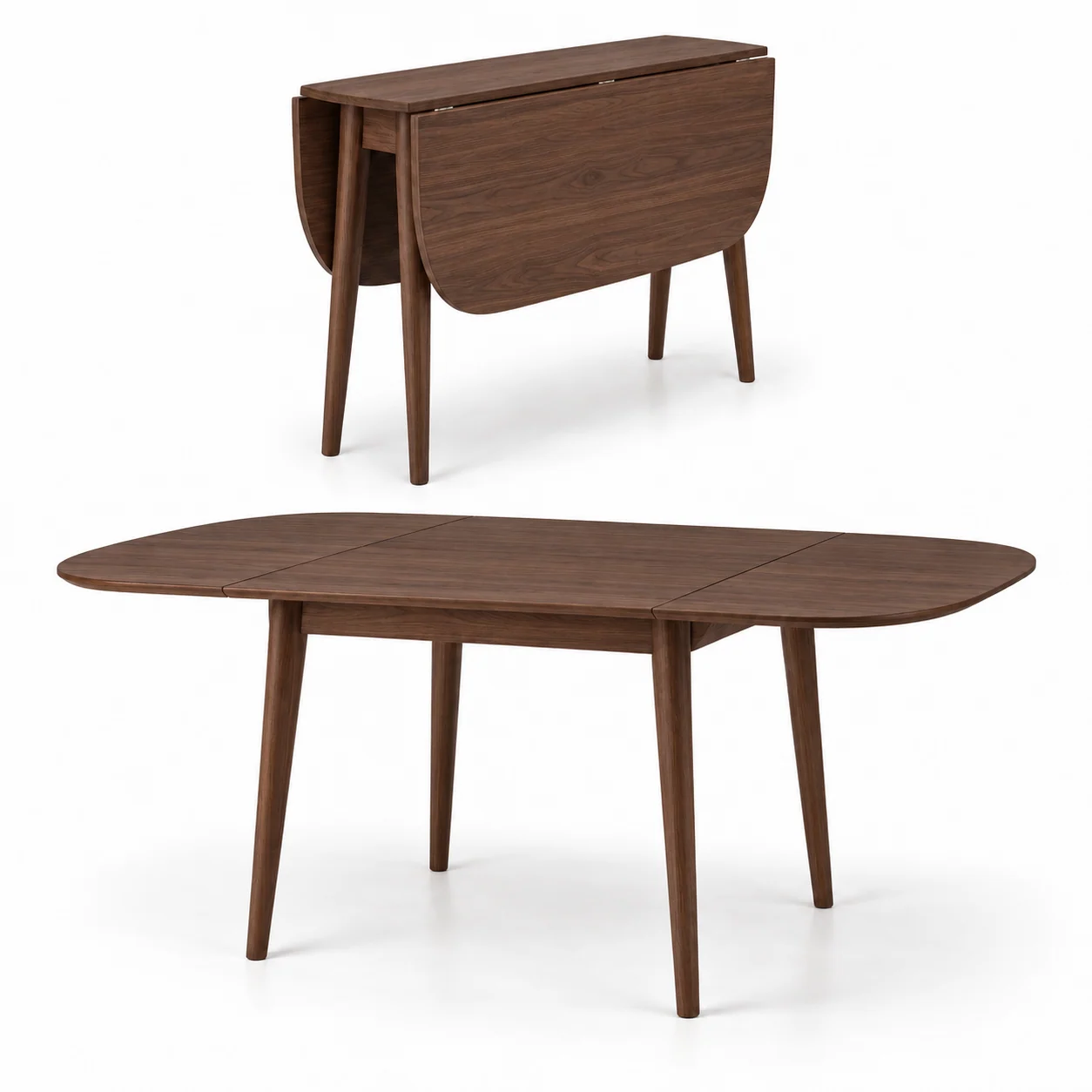 Novacrest Urban Nest Foldline Dining Table Smoked Walnut 06 White