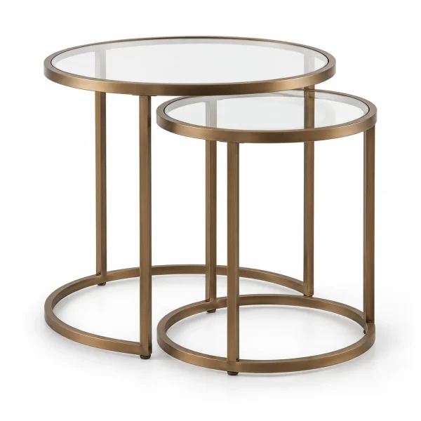 Novacrest Urban Nest Twin Nest Side Tables Bronze And Clear Glass 01 White