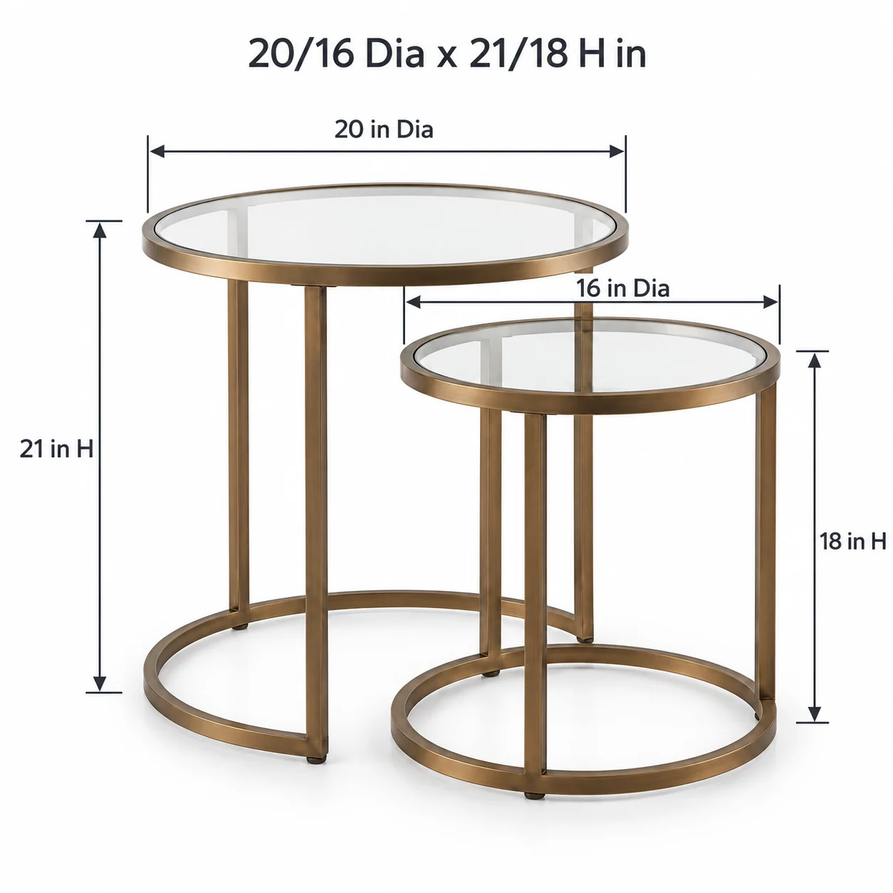 Novacrest Urban Nest Twin Nest Side Tables Bronze And Clear Glass 02 Size
