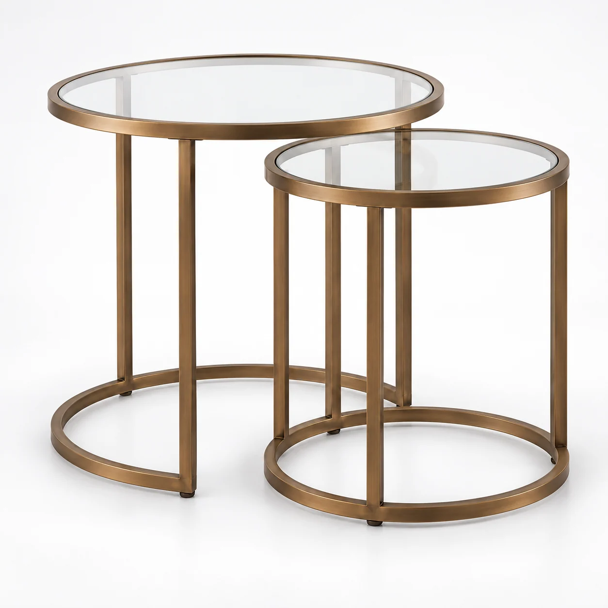 Novacrest Urban Nest Twin Nest Side Tables Bronze And Clear Glass 03 Feature